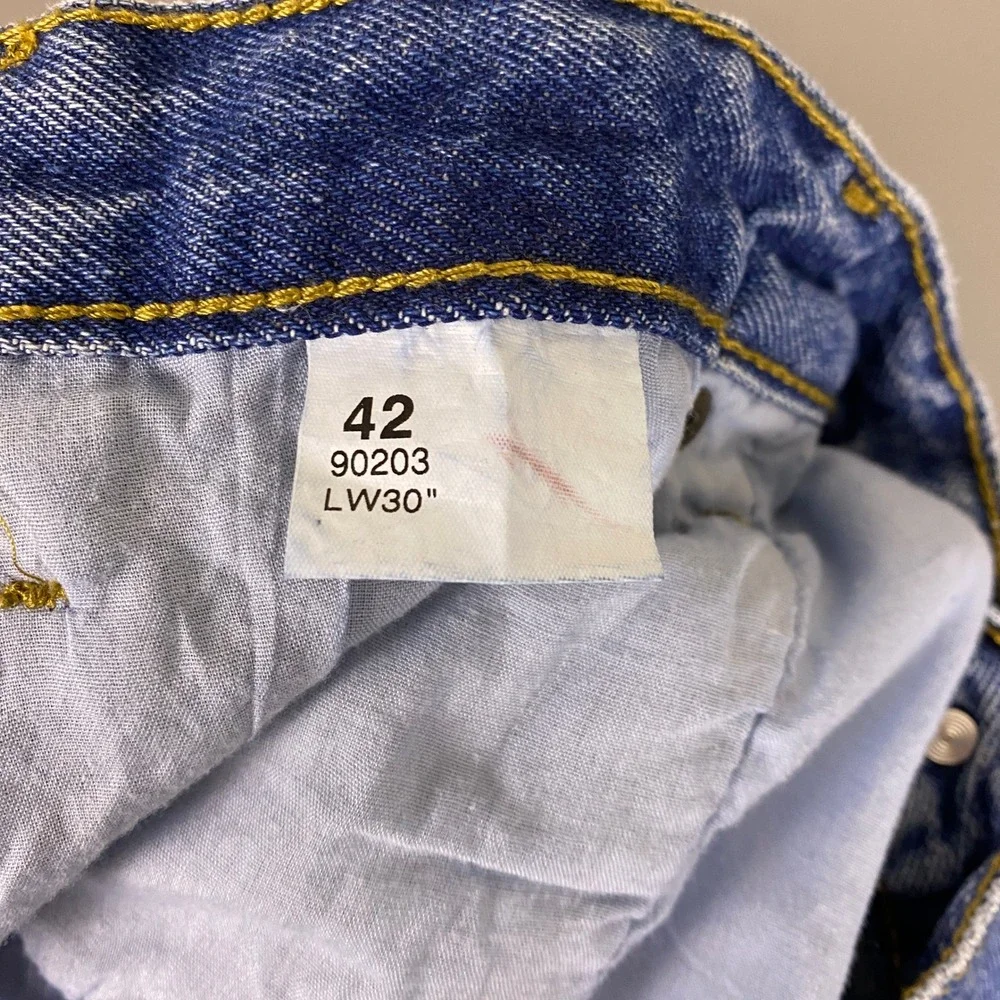 Full Blue Jeans Men's Size 42x30 (Fit 40x30) Straight Denim Workwear 100% Cotton